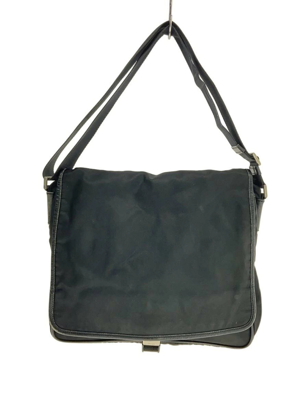 Prada Tessuto Saffiano Leather Shoulder Bag Black